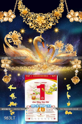 File lịch Tết vàng bạc trang sức đá quý 983LT File lịch Tết vàng bạc trang sức đá quý 983LT