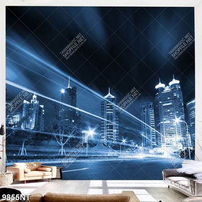 Tranh nghệ thuật thành phố lung linh ánh đèn