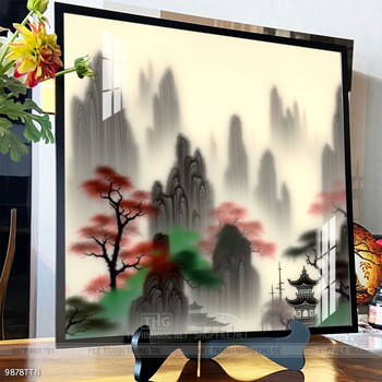 Tranh phon thủy sông, núi và mặt trời