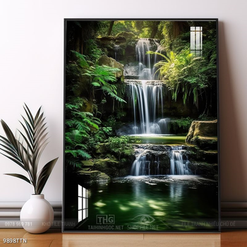 Tranh phong thủy phong cảnh thác nước thiên nhiên