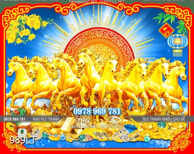 File lịch Tết Ngựa vàng Bát Mã 989LT File lịch Tết Ngựa vàng Bát Mã 989LT