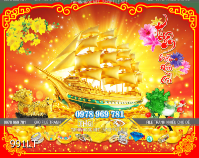 File lịch Tết Thuận buồm xuôi gió vàng 991LT File lịch Tết Thuận buồm xuôi gió vàng 991LT