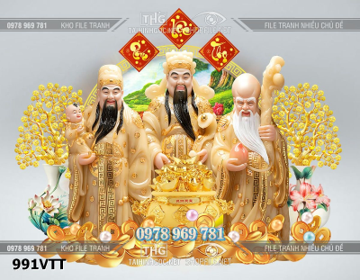 File psd tách lớp 3 ông phúc lộc thọ tài lộc 991VTT