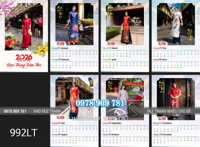 File psd lịch tết 7 tờ cô gái áo dài việt nam 992LT File psd lịch tết 7 tờ cô gái áo dài việt nam 992LT