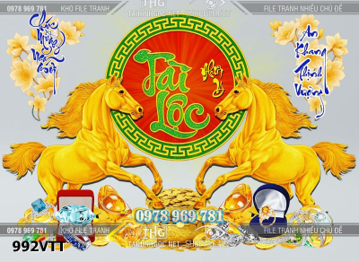 File psd 2 con ngựa tài lộc chúc mừng năm mới 992VTT