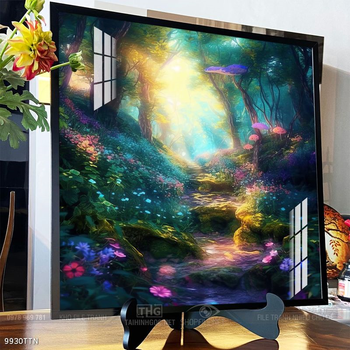 Tranh phon thủy sông, núi và mặt trời