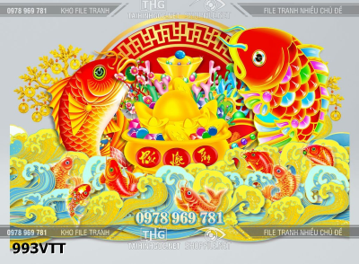 File psd 2 con cá chép song ngư tết 993VTT