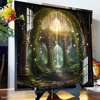 Tranh phon thủy sông, núi và mặt trời