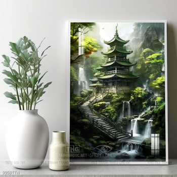 Tranh phong thủy nước non tuyệt đẹp