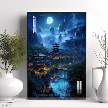 Tranh phong thủy nước non tuyệt đẹp