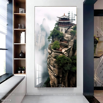 Tranh phong thủy phong cảnh thác nước thiên nhiên