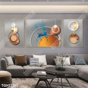 Tranh treo phòng khách đẹp ghép bộ