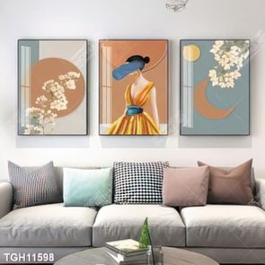 Tranh ghép tôn vẻ đẹp mảng tường trắng