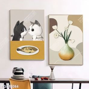 Tranh treo phòng khách đẹp ghép bộ