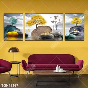 Tranh treo phòng khách đẹp ghép bộ