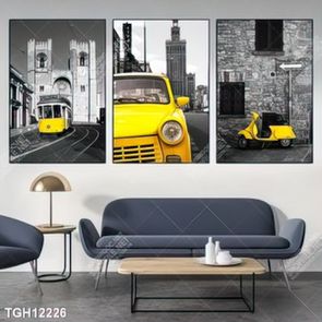 Tranh ghép theo bộ trang trí tường nhà độc đáo