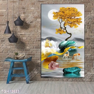 Tranh ghép 3d in vải canvas