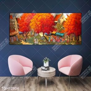 Tranh treo phòng khách đẹp ghép bộ