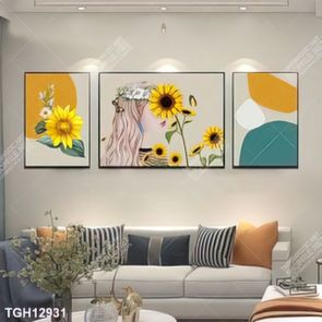 Tranh treo phòng khách đẹp ghép bộ