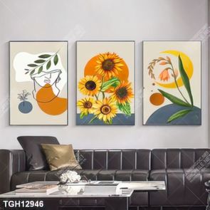 Tranh treo phòng khách đẹp ghép bộ