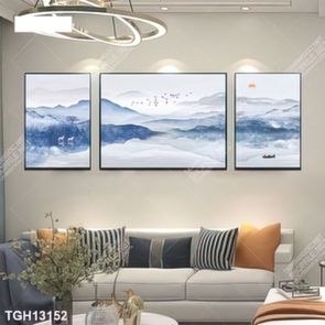 Tranh treo phòng khách đẹp ghép bộ