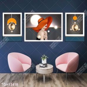 Tranh treo phòng khách đẹp ghép bộ