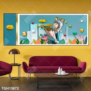 Tranh ghép tôn vẻ đẹp mảng tường trắng