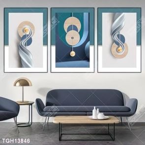 Tranh treo phòng khách đẹp ghép bộ