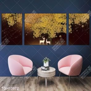 Tranh treo phòng khách đẹp ghép bộ