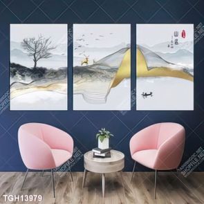 Tranh ghép theo bộ trang trí tường nhà độc đáo