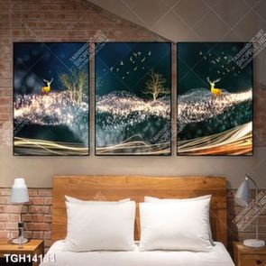 Tranh treo phòng khách đẹp ghép bộ