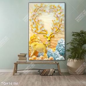 Tranh treo phòng khách đẹp ghép bộ