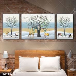 Tranh ghép theo bộ trang trí tường nhà độc đáo