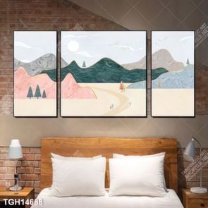 Tranh ghép tôn vẻ đẹp mảng tường trắng