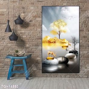 Tranh ghép tôn vẻ đẹp mảng tường trắng
