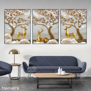 Tranh ghép 3d in vải canvas