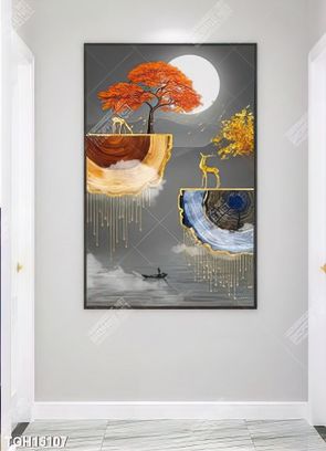 Tranh canvas decor phòng khách đẹp hiện đại