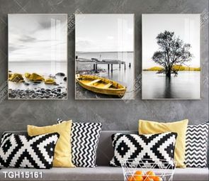 Tranh treo phòng khách đẹp ghép bộ