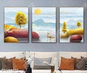 Tranh ghép 3d in vải canvas