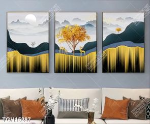 Tranh treo phòng khách đẹp ghép bộ