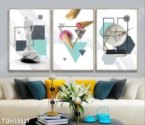 Tranh treo phòng khách đẹp ghép bộ