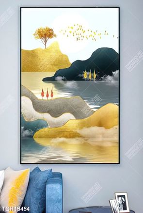 Tranh decor phong cách nội thất tối giản