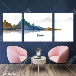 Tranh treo phòng khách đẹp ghép bộ
