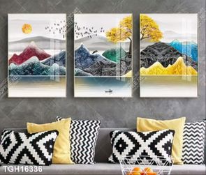 Tranh treo phòng khách đẹp ghép bộ