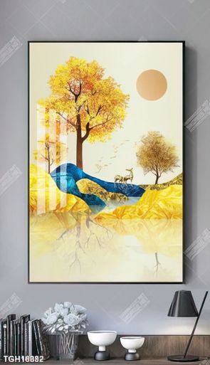 Tranh treo phòng khách đẹp ghép bộ