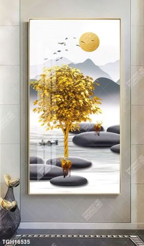 Tranh ghép tôn vẻ đẹp mảng tường trắng