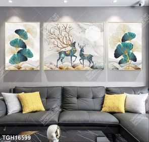 Tranh treo phòng khách đẹp ghép bộ