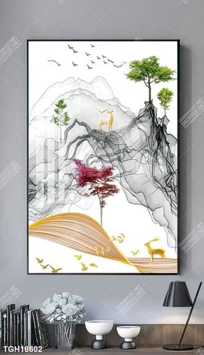 Tranh ghép tôn vẻ đẹp mảng tường trắng