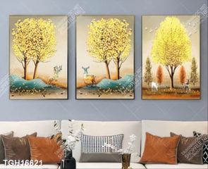 Tranh treo phòng khách đẹp ghép bộ