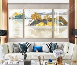 Tranh treo phòng khách đẹp ghép bộ